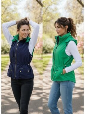 Lauren Ralph Lauren Reversible Hooded Vest Size M (19” PTP)